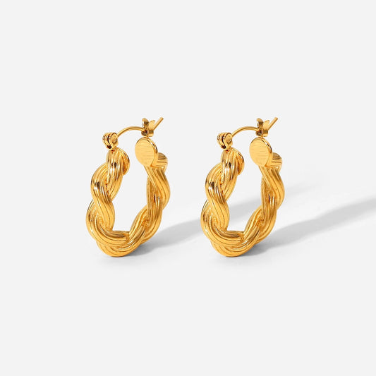 18 k Gold Plated Hoops-waterproof earrings
