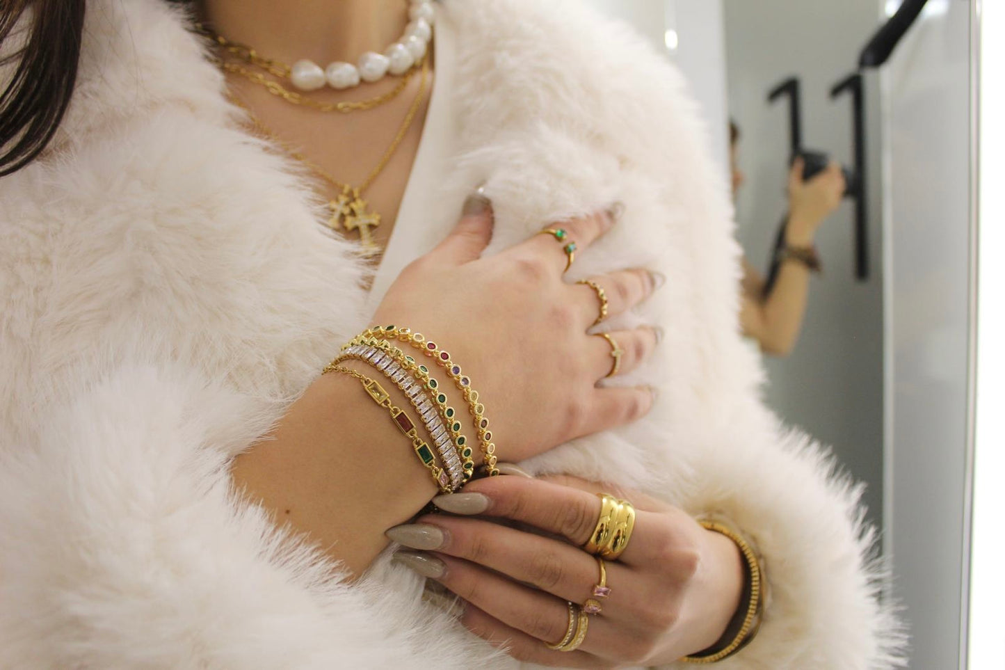 Multi Coloured Bezel Bracelet