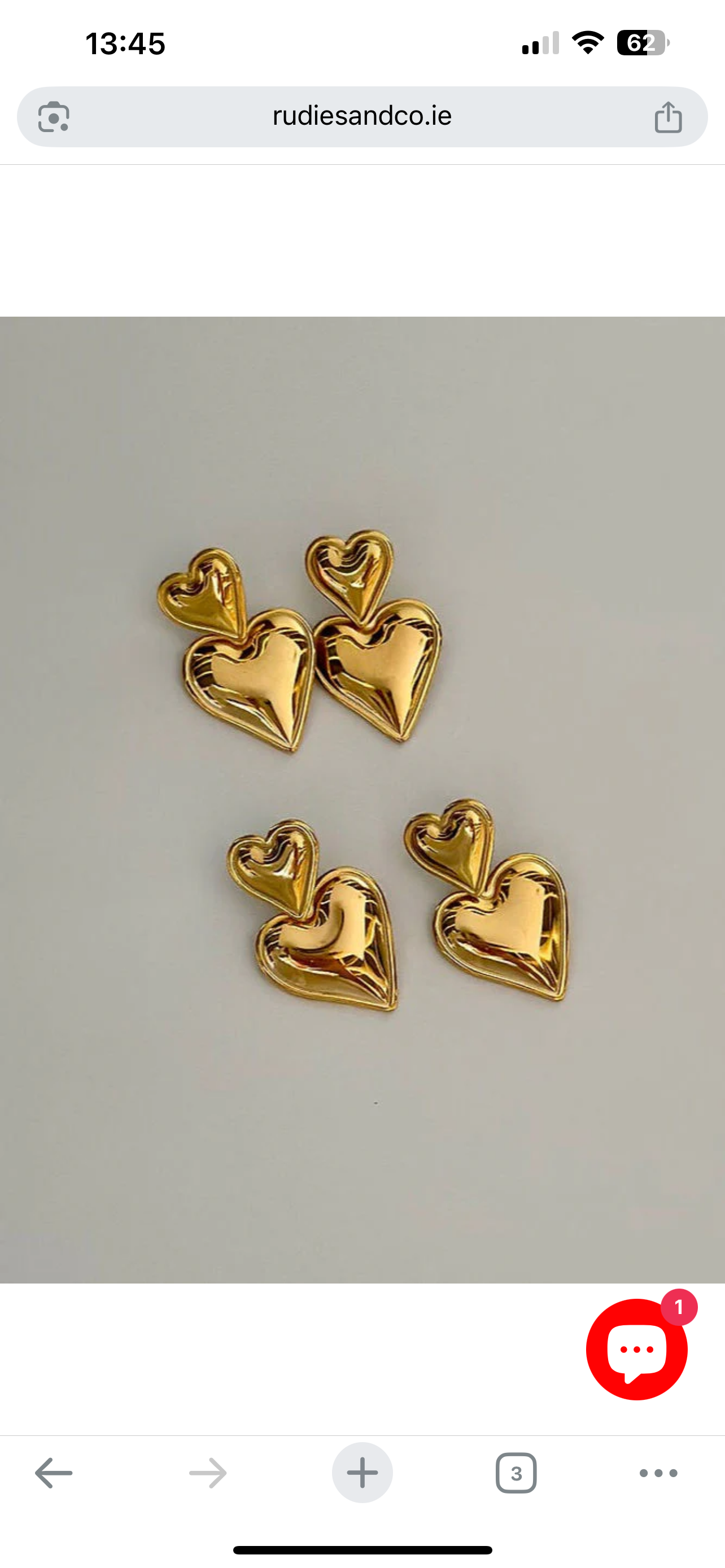 Double Gold Heart earrings