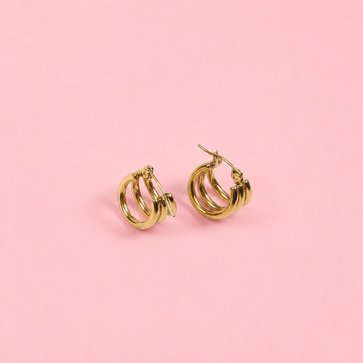 Gold plated small huggie hoop
