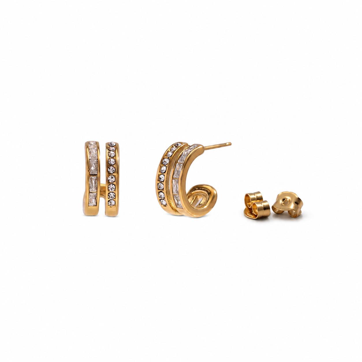 Crystal Double Stud Earrings