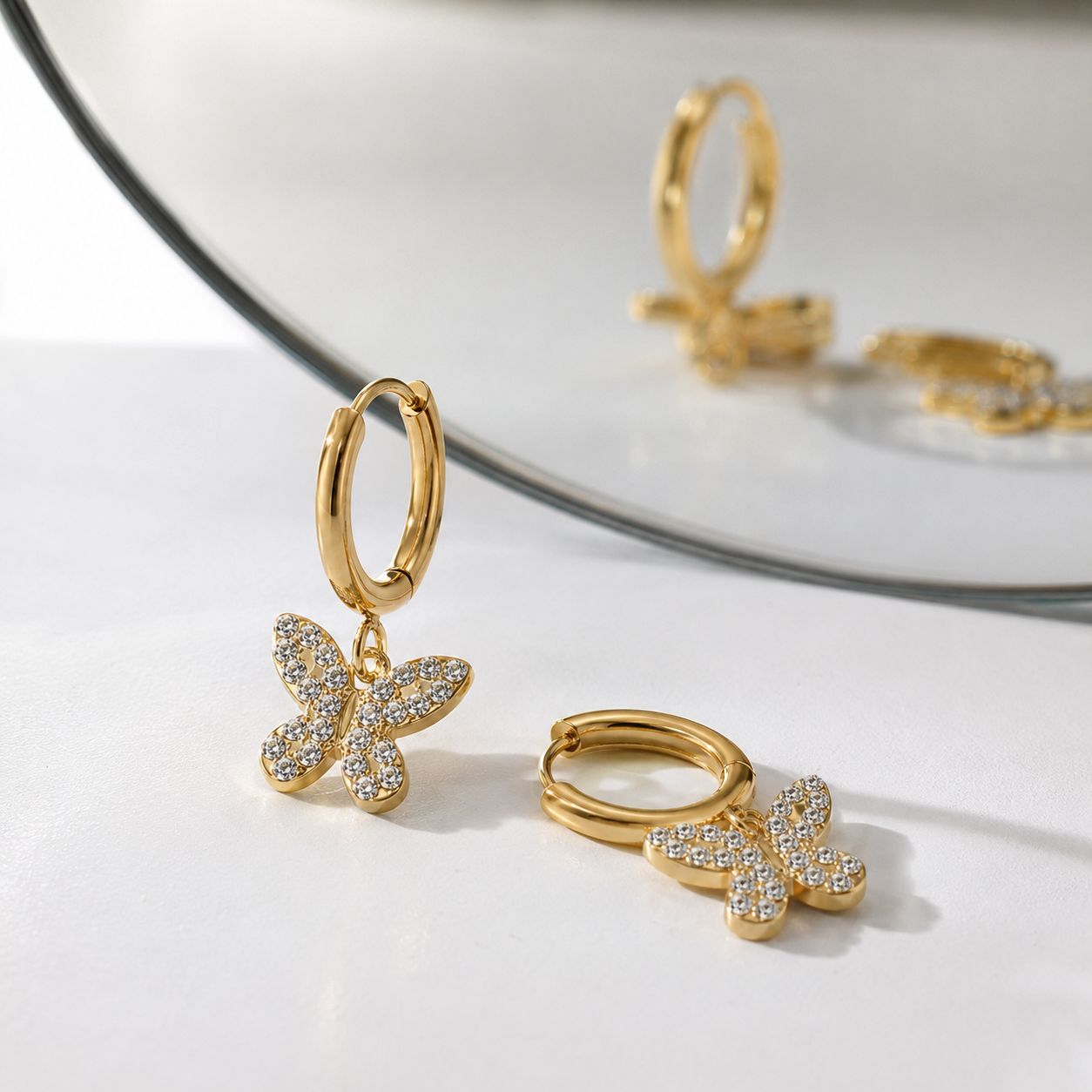 gold butterfly huggies