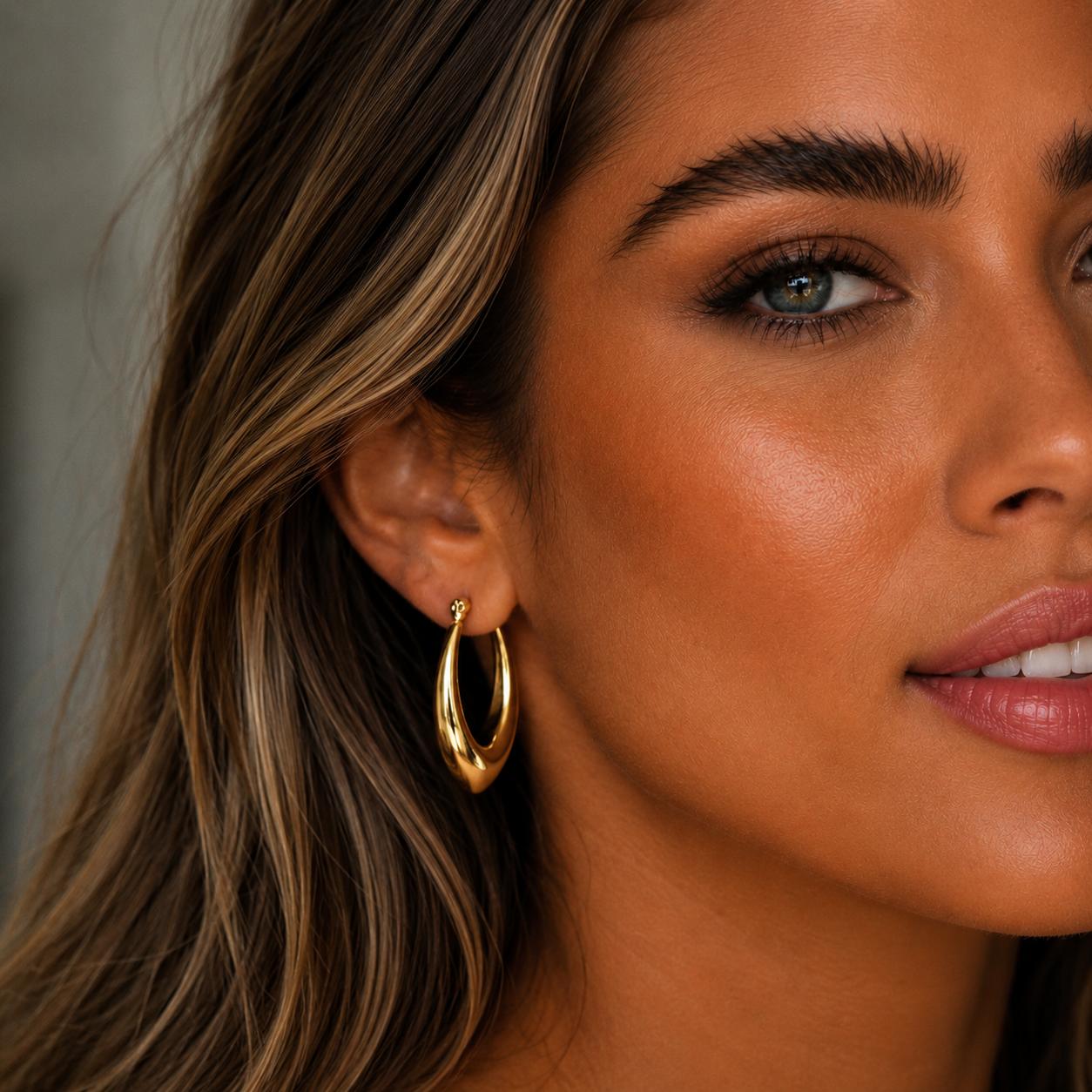 gold long hoops