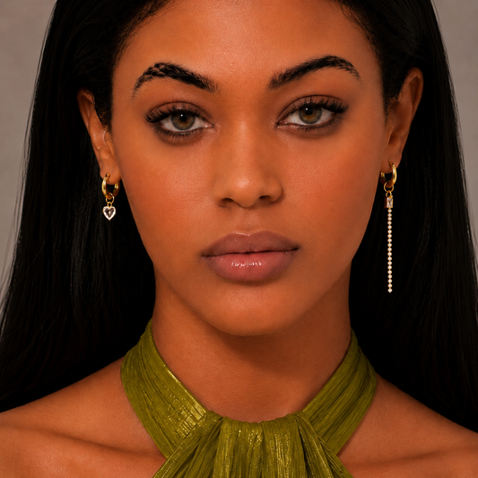 gold plated asymmetrical earrings
