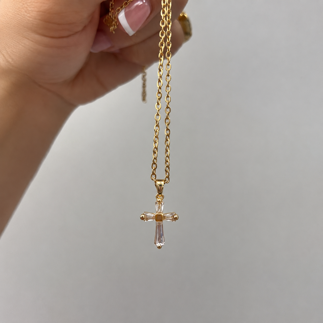 gold plated crystal cross magnomia