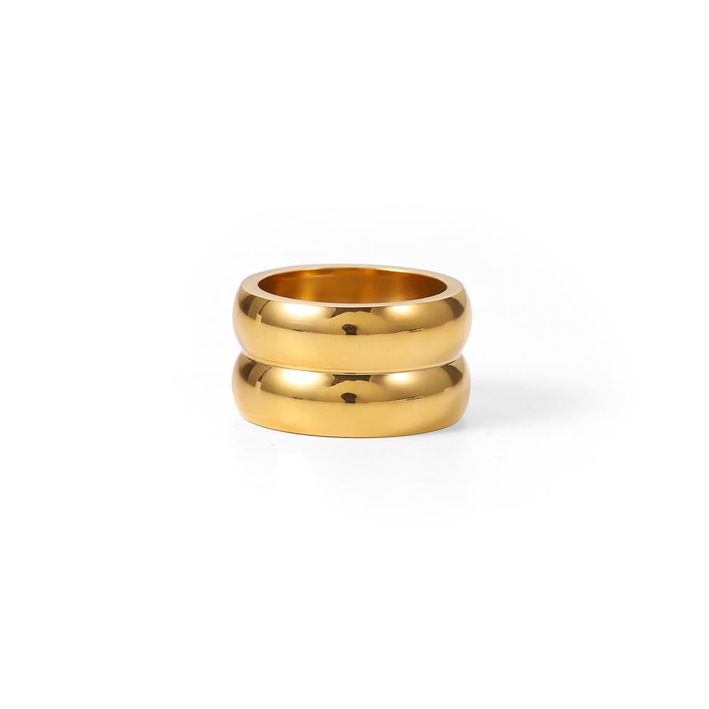 Women's Gold Ring | Double Round Gold Ring | Magnomia