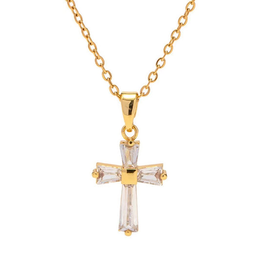 Crystal Cross Necklace | Cross Charm Necklace | Magnomia