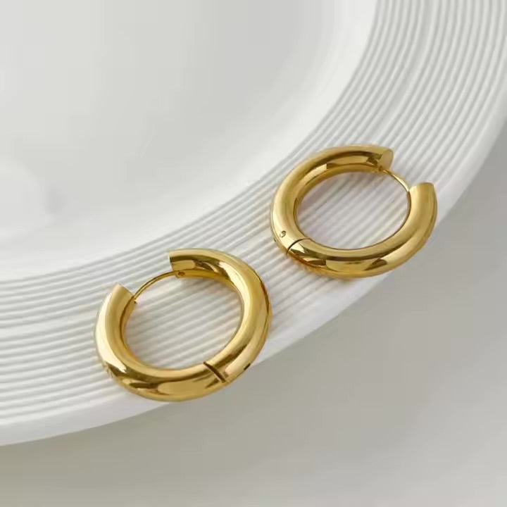 Gold huggie hoops dublin