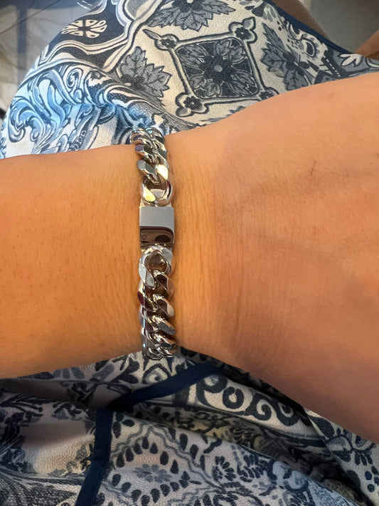 Silver chain bracelet