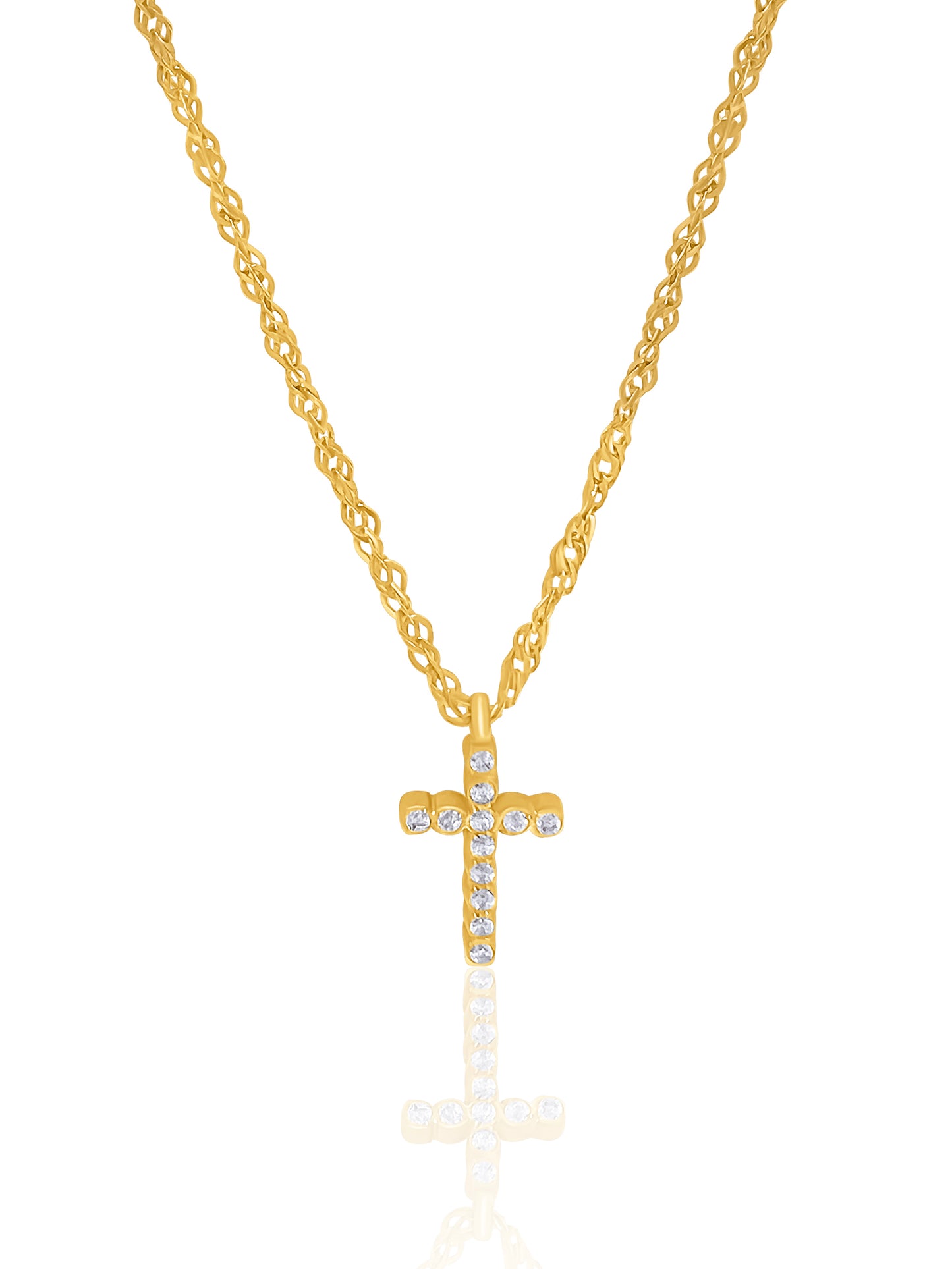 18k Gold Cross Necklace | Zircon Cross Necklace | Magnomia