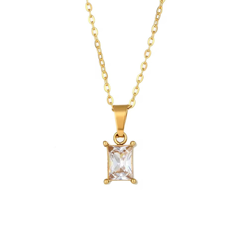 Rectangle Crystal pendant Necklace