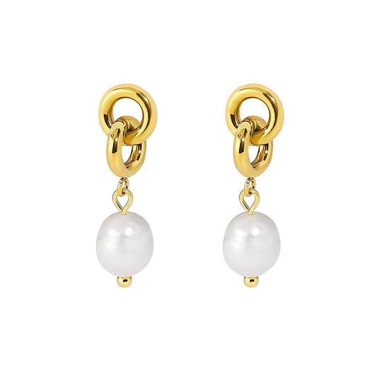 Drop Pearl Stud Earrings | Women's Drop Pearl Stud Earrings | Magnomia