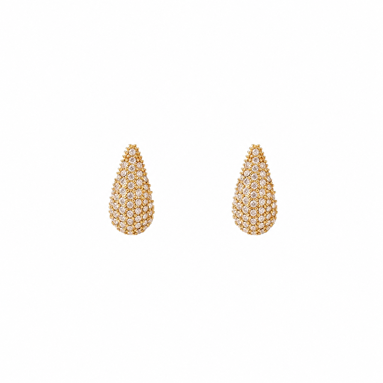 Drop zyrcon gold earrings