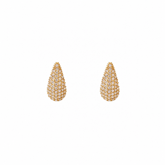 Drop zyrcon gold earrings