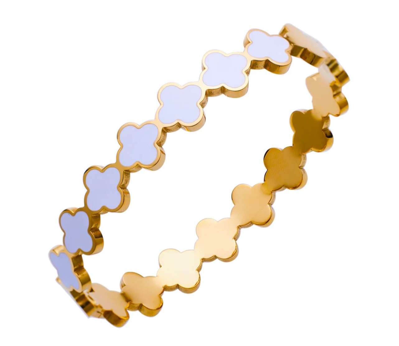 White gold clover bracelet 