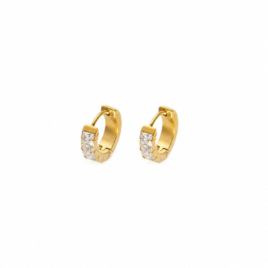 Gold Pavé Huggies Earrings