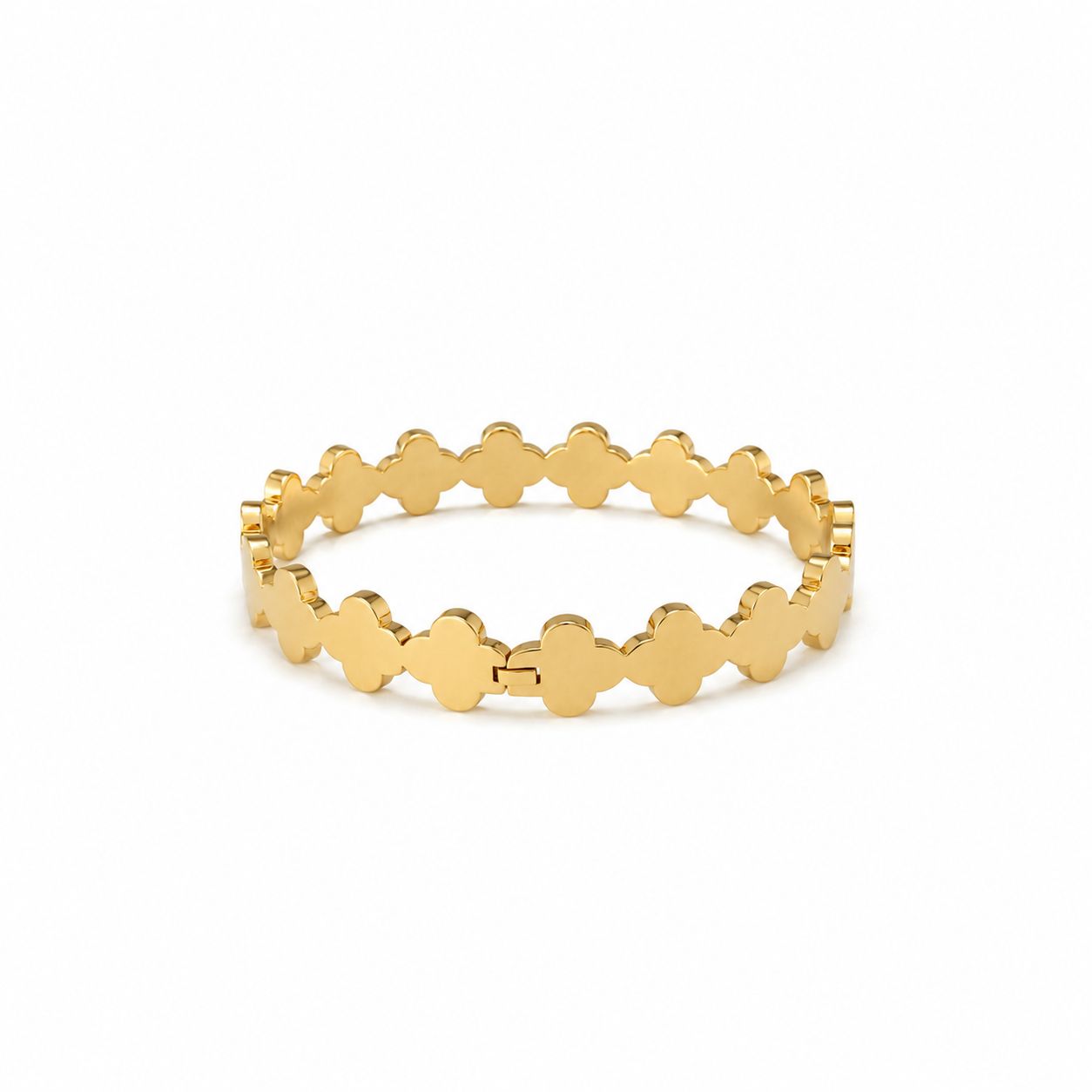 Gold Plated Clover Bangle
