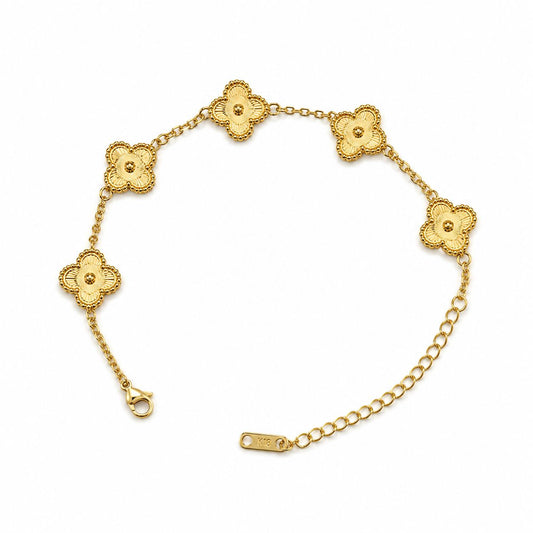 Gold clover chain bracelet