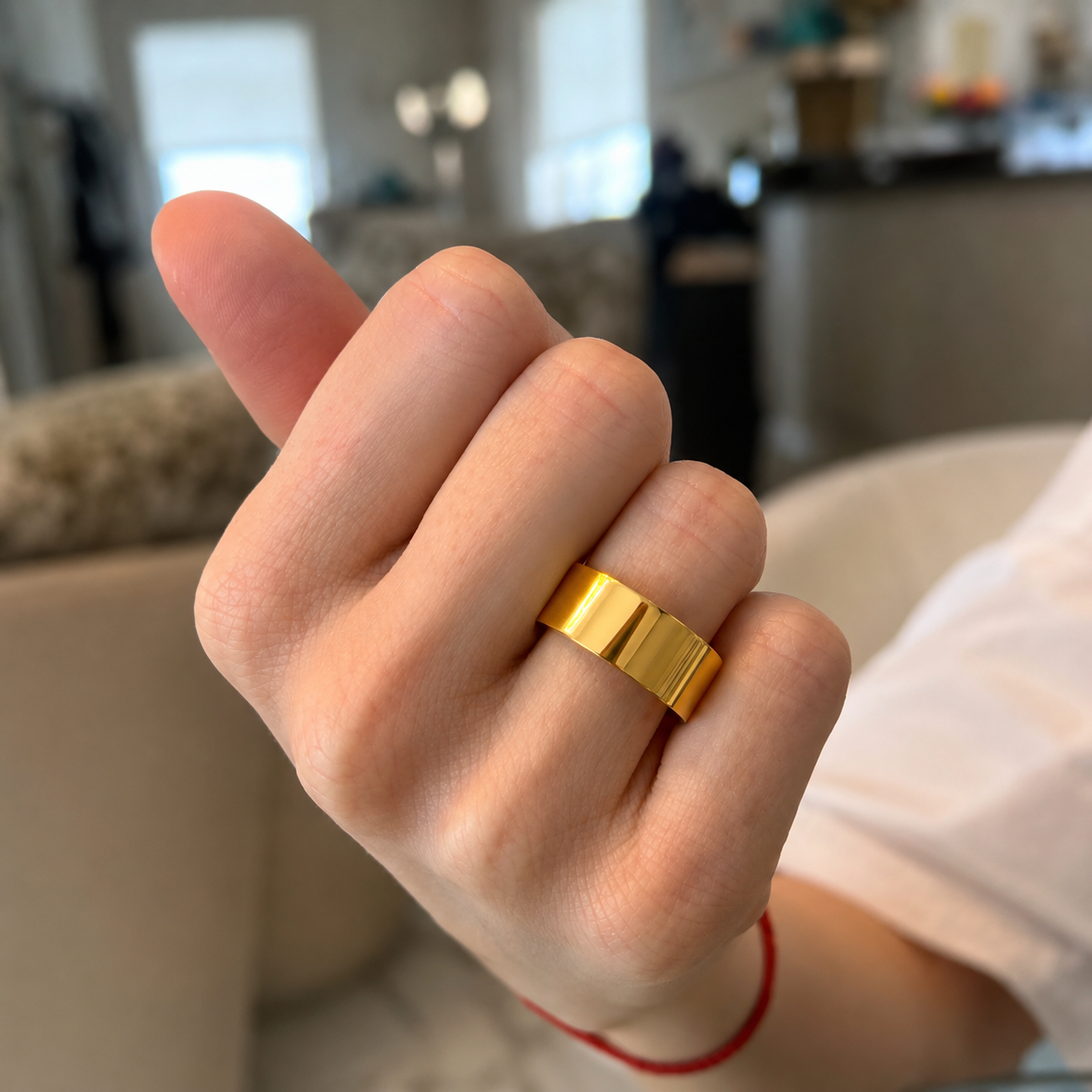 Gold plated flat ring