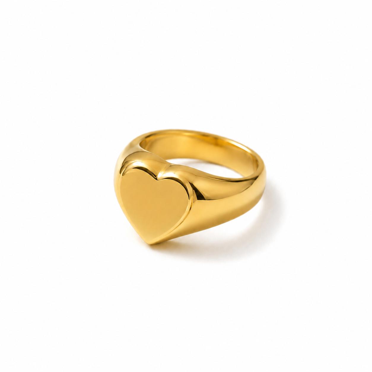 Gold plated heart ring