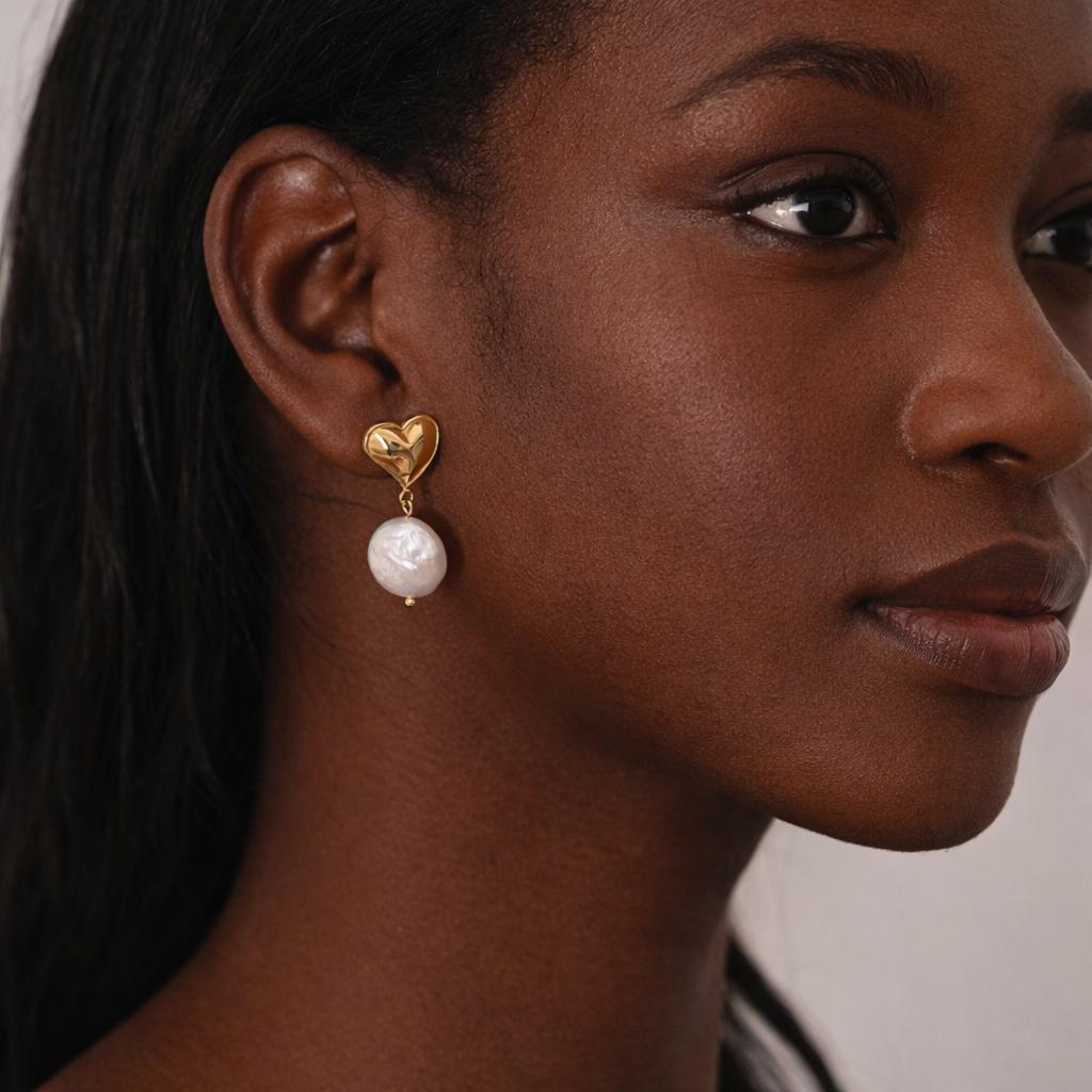 Heart Pearl earrings