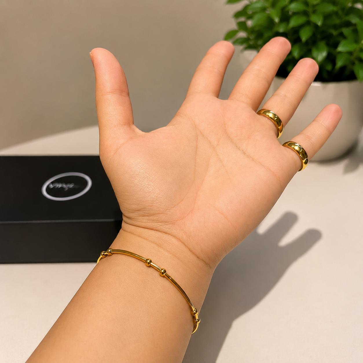 Open gold plated cuff