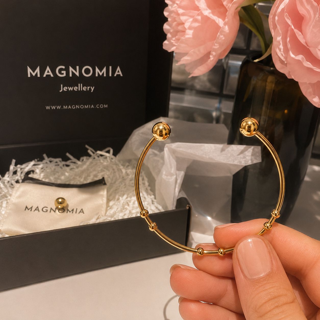 Open gold plated cuff Bracelet