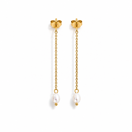 Pearl Drop Threader Earrings