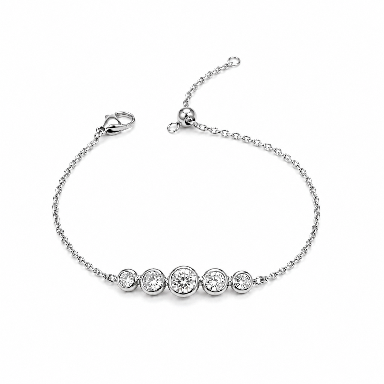 Silver bezel bracelet 