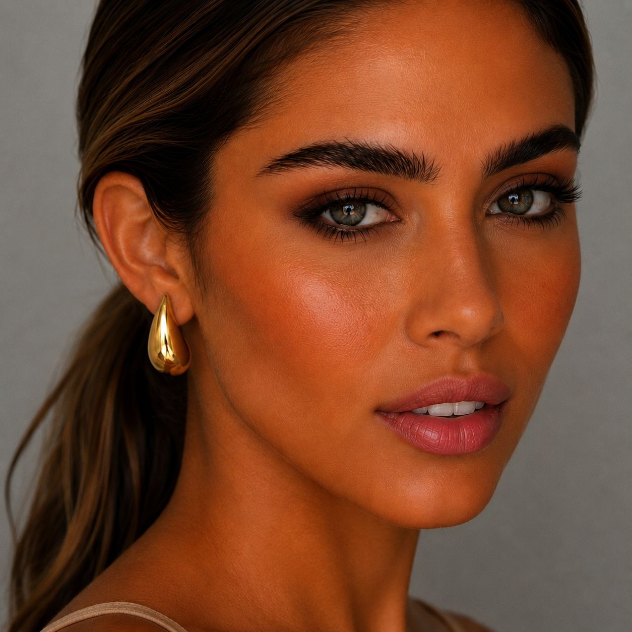 Teardrop stud earrings