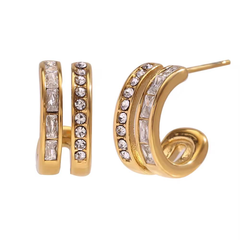 Crystal Double Stud Earrings