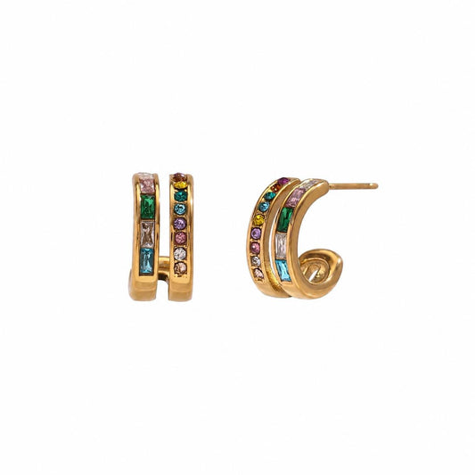 Crystal Double Stud Earrings