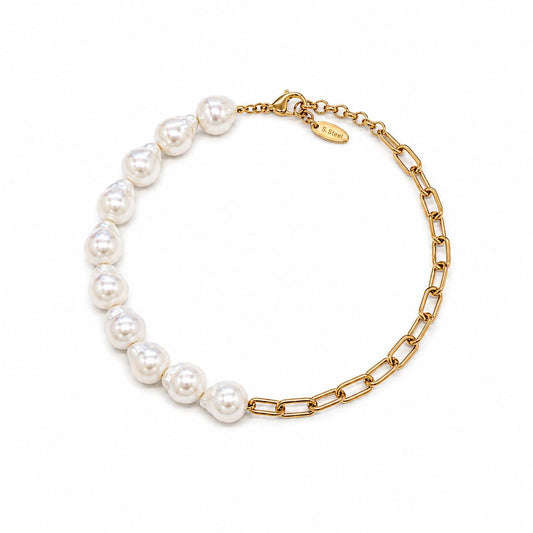 Baroque Pearl & Chain Necklace