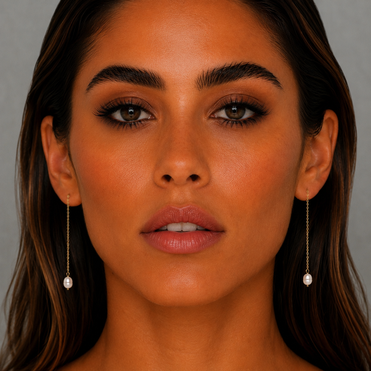 chain pearl drop earrings