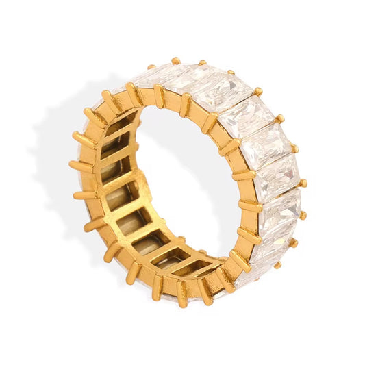 Baguette Eternity Ring with cubic Zirconia.