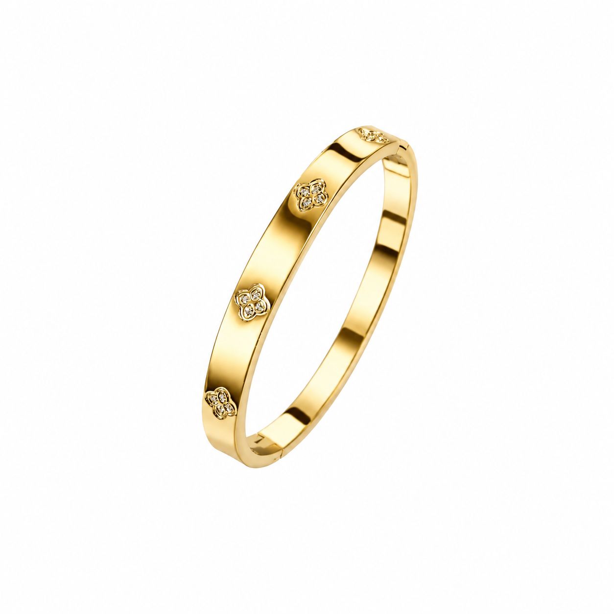 gold Stamped Clover bracelet