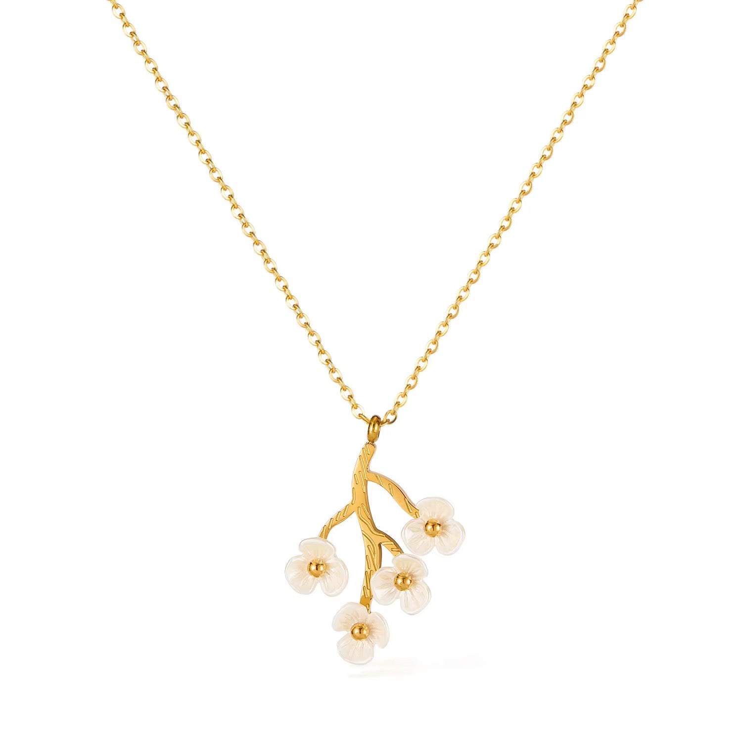 gold plated Flower necklace