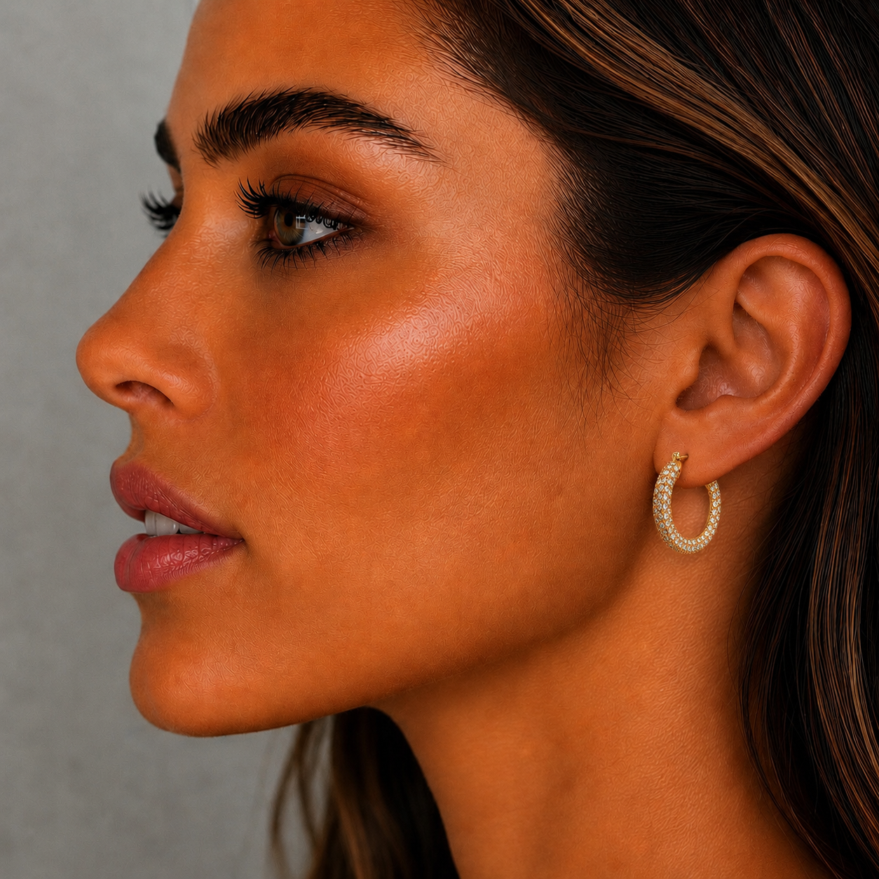 gold plated Glow Zirconia Hoops