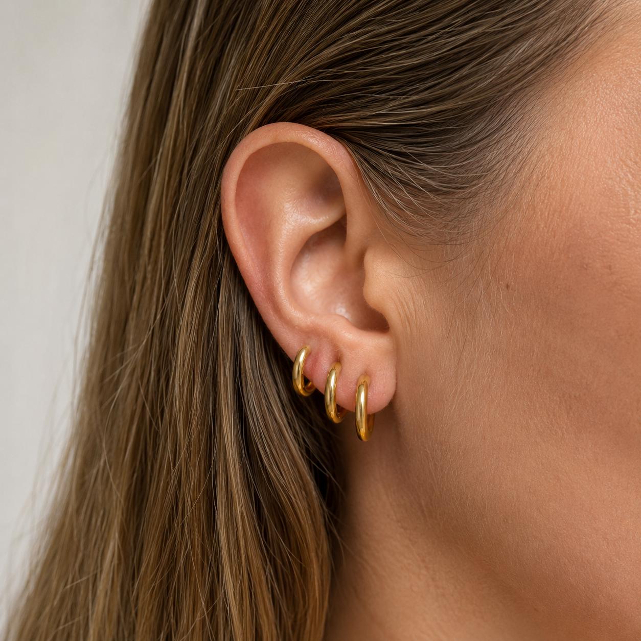 gold plated clip on hoops