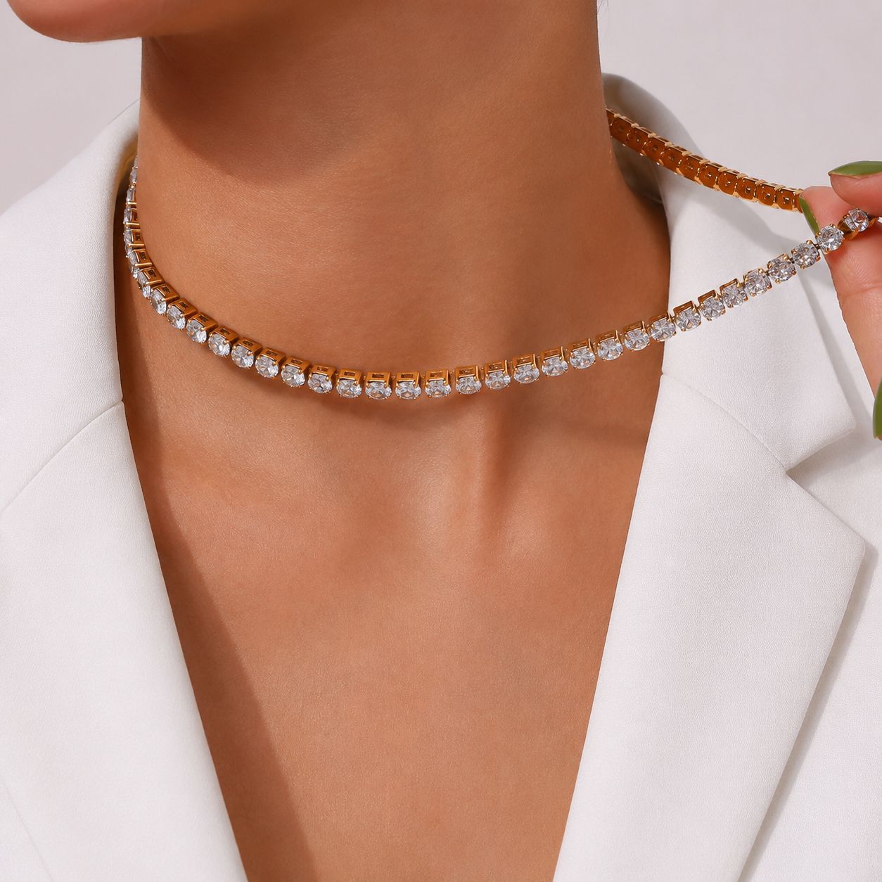 gold tennis chocker