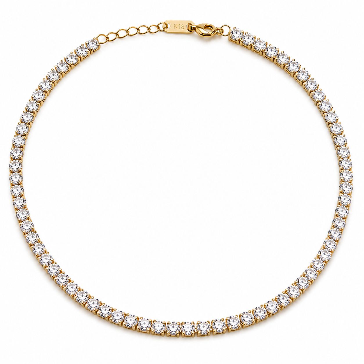 gold tennis necklace