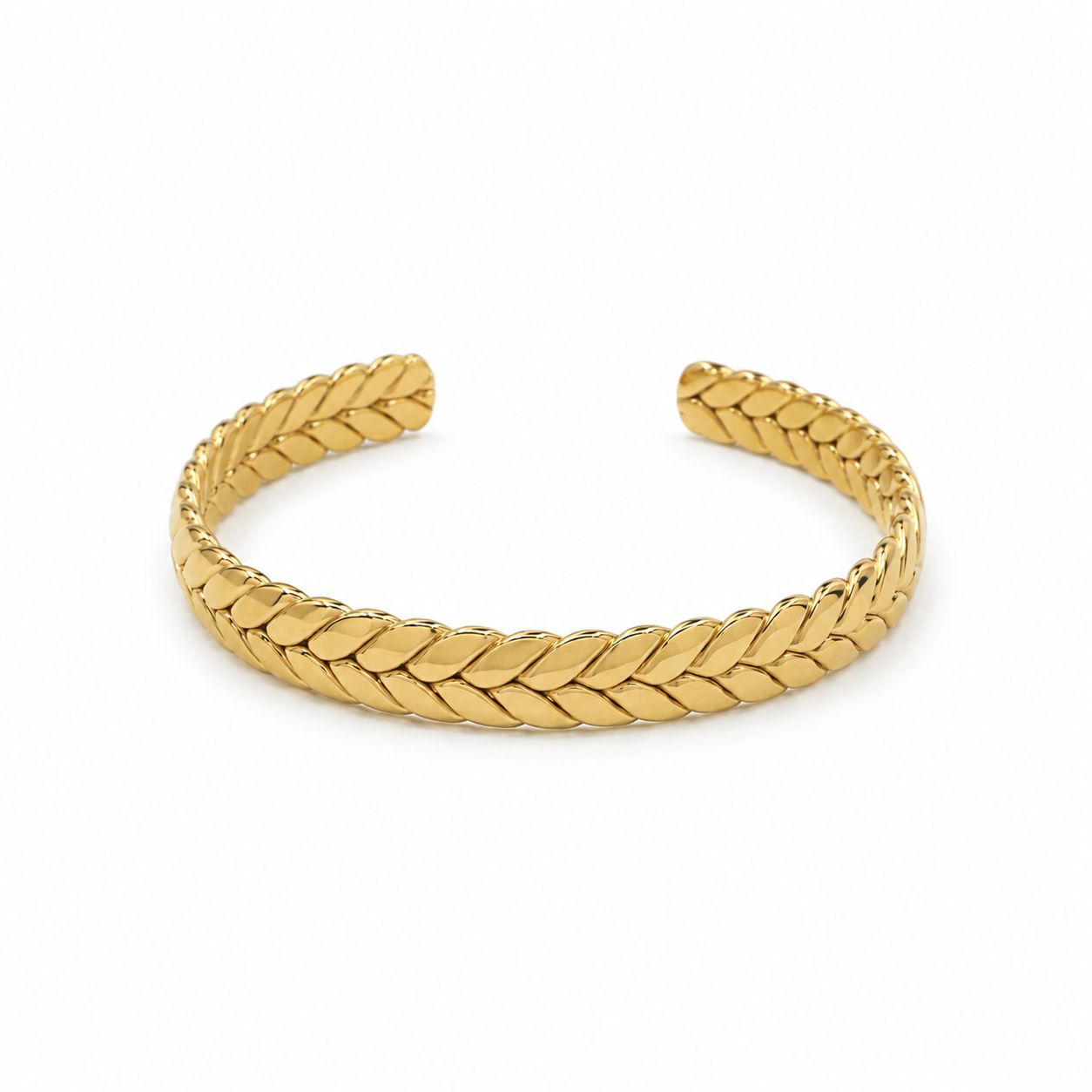 leaf gold plated cuff bracelet