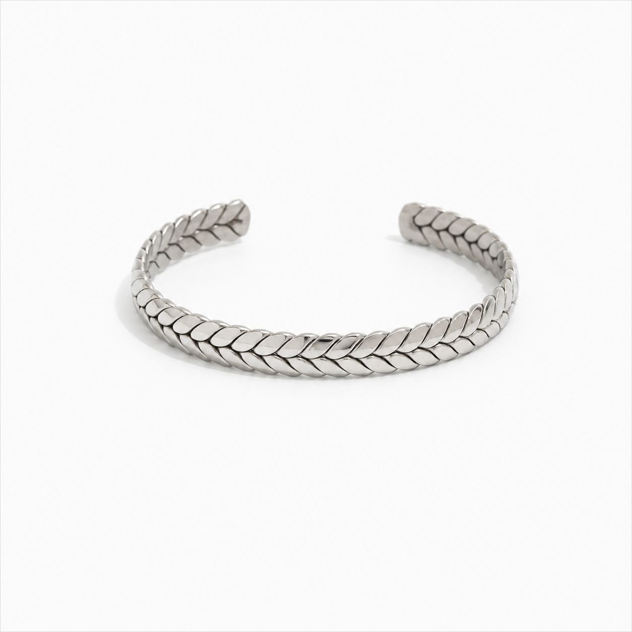 leaf silver plating cuff bracelet