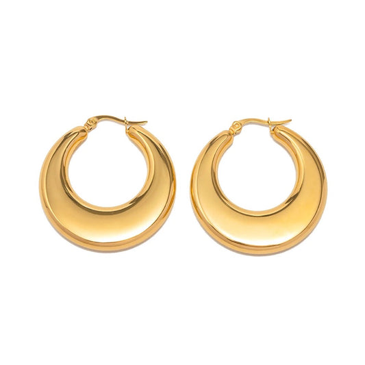 minimalist gold plated hoops