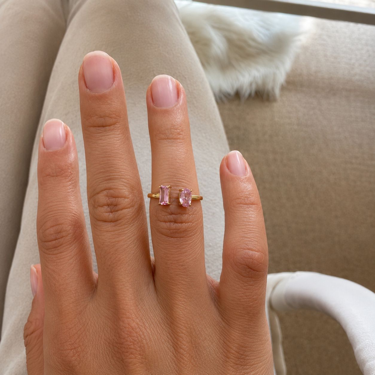  pink stone ring