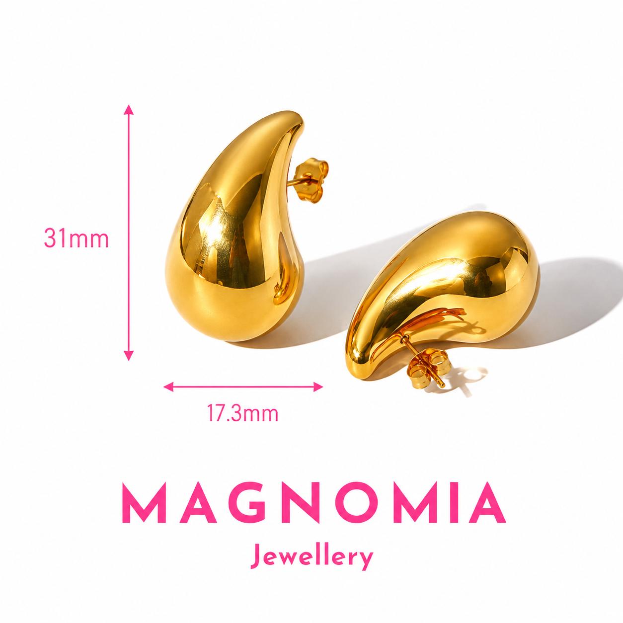 size Teardrop stud earrings