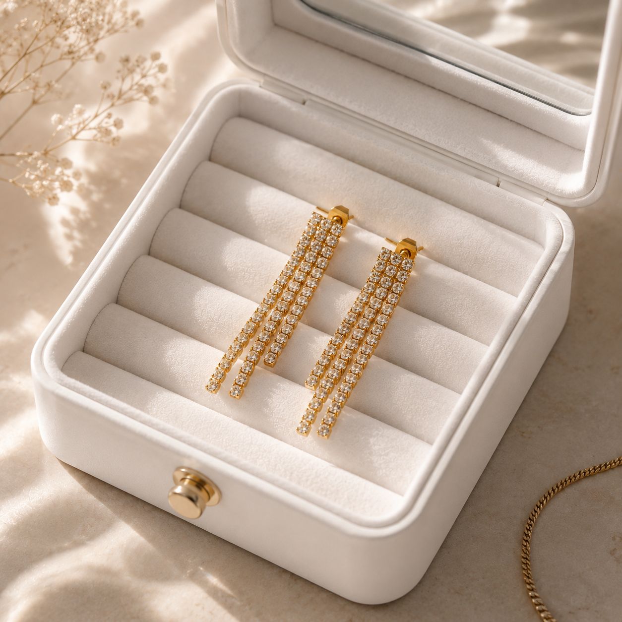 stainlees steel Triple Drop Stud Earrings