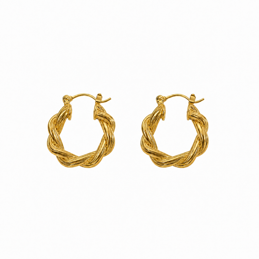 twisted gold plated Hoops