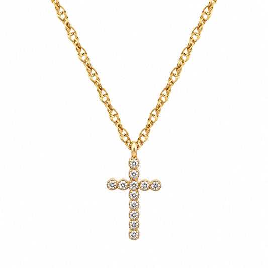 zircon cross necklace
