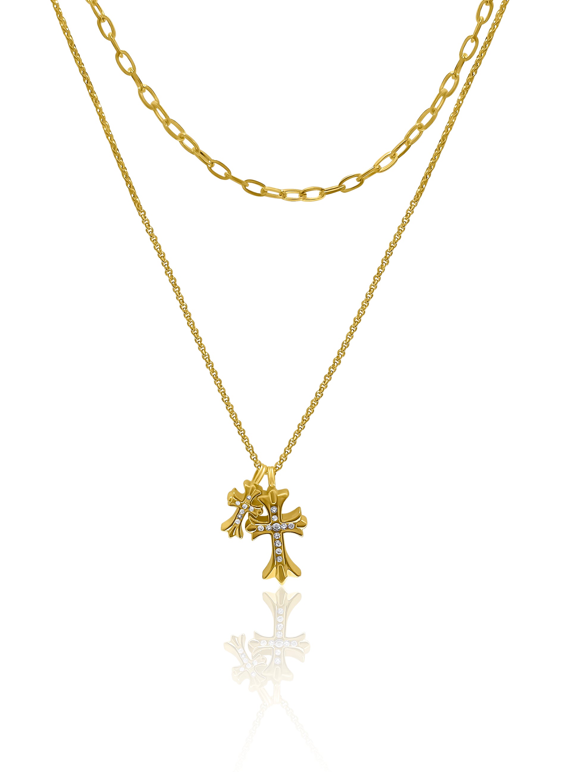 Double Cross Necklace | Double Cross Chain Necklace | Magnomia